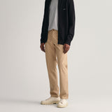 Gant Slim Fit Twill Chinos in Dark Khaki