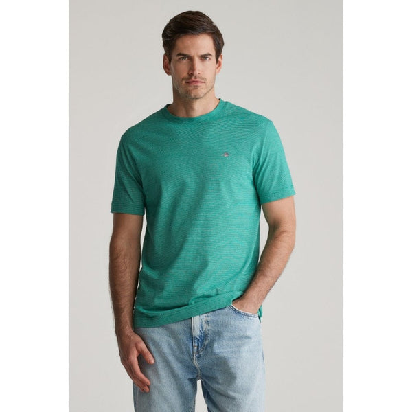 GANT Small Stripe T-shirt In Deep Green