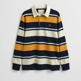 GANT Striped Heavy Rugger In Evening Blue