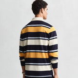 GANT Striped Heavy Rugger In Evening Blue