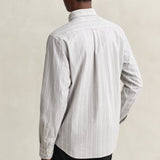 GANT Striped Mélange Poplin Shirt In Grey Melange