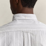 GANT Striped Mélange Poplin Shirt In Grey Melange