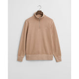 GANT Sunfaded Half Zip Sweatshirt In Dry Sand