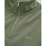 GANT Sunfaded Half Zip Sweatshirt In Kalamata Green