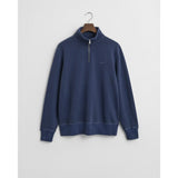GANT Sunfaded Half Zip Sweatshirt In Persian Blue