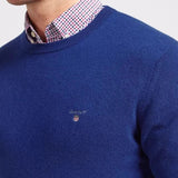 GANT Superfine Lambswool Crew-neck In Rich Blue