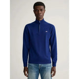 Gant Superfine Lambswool Half-Zip Sweater in College Blue