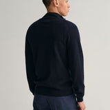 GANT Superfine Lambswool Half Zip Sweater In Marine