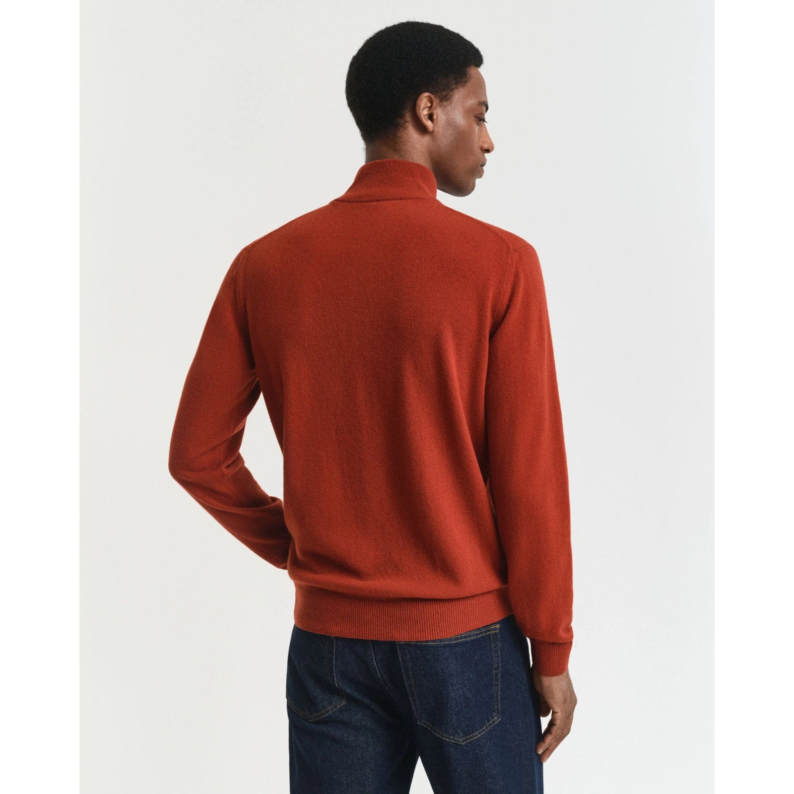 GANT Superfine Lambswool Half-Zip Sweater In Modern Rust