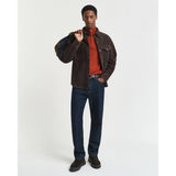 Gant Superfine Lambswool Half-Zip Sweater In Modern Rust