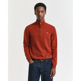 Gant Superfine Lambswool Half-Zip Sweater In Modern Rust