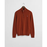 Gant Superfine Lambswool Half-Zip Sweater In Modern Rust