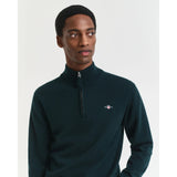 GANT Superfine Lambswool Half-Zip Sweater In Tartan Green
