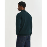 GANT Superfine Lambswool Half-Zip Sweater In Tartan Green