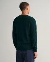 GANT  Superfine Lambswool V-Neck Sweater in Tartan Green