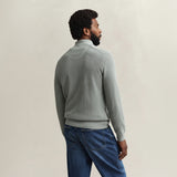 GANT Textured Cotton Half-Zip Sweater Ceramic In Grey