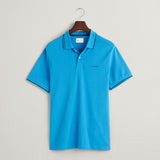 GANT Tipped Piqué Polo Shirt in Day Blue
