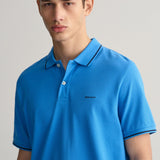GANT Tipped Piqué Polo Shirt in Day Blue