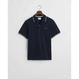 GANT Tipped Piqué Polo Shirt In Evening Blue