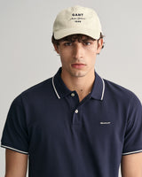 GANT Tipped Piqué Polo Shirt in Evening Blue