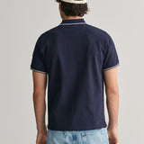 GANT Tipped Piqué Polo Shirt in Evening Blue