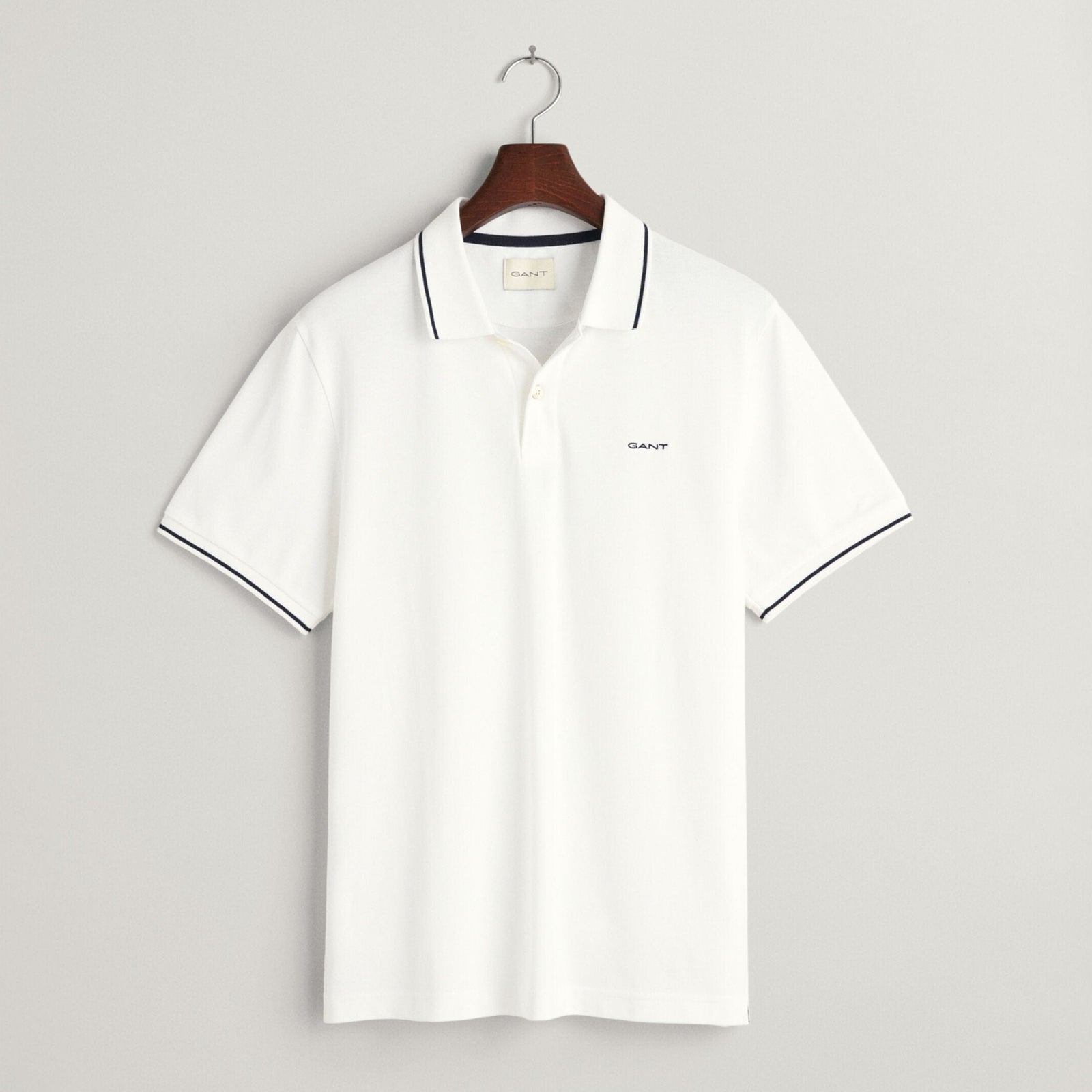 GANT Tipped Piqué Polo Shirt in White