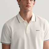 GANT Tipped Piqué Polo Shirt in White