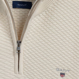 GANT Triangle Texture Half-Zip Sweater Cream