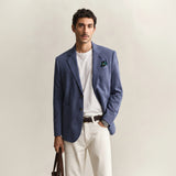 GANT Two-Toned Jersey Piqué Blazer In Salty Sea