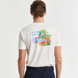 GANT USA Sailing Print Graphic T-Shirt in Cream