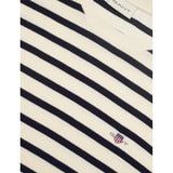 GANT Waffle Stripe SS T-shirt In Cream Stripes