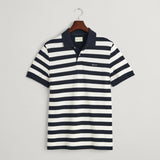 GANT Wide Striped Piqué Polo Shirt in Evening Blue