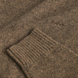 GANT Wool Blend Crew Neck Sweater In Hazelnut Melange