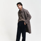 GANT Wool Blend Crew Neck Sweater In Hazelnut Melange