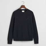 GANT Wool Blend Crew Neck Sweater In Navy Melange