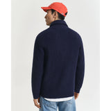 Gant Wool Blend Shawl Collar Cardigan In Evening Blue