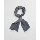 Gant Wool Herringbone Scarf In Dark Navy Melange