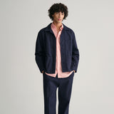 Gant Regular Fit Linen Short Sleeve Shirt in Peachy Pink