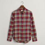 Gant Regular Fit Checked Flannel Shirt in Plumped Red