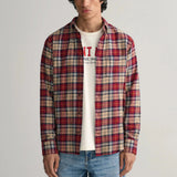 Gant Regular Fit Checked Flannel Shirt in Plumped Red