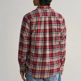 Gant Regular Fit Checked Flannel Shirt in Plumped Red