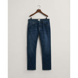 GANT Regular Fit Jeans In Dark Blue Worn In