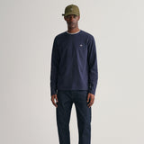 Gant Shield Long Sleeve T-Shirt in Evening Blue