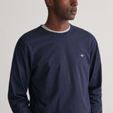 Gant Shield Long Sleeve T-Shirt in Evening Blue