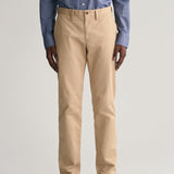 Gant Slim Fit Twill Chinos in Dark Khaki
