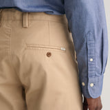 Gant Slim Fit Twill Chinos in Dark Khaki