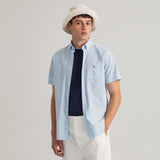 GANT Regular Fit Gingham Short Sleeve Broadcloth Shirt Capri Blue
