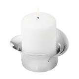 Georg Jensen Bloom Pillar Candleholder Stainless Steel Mirror