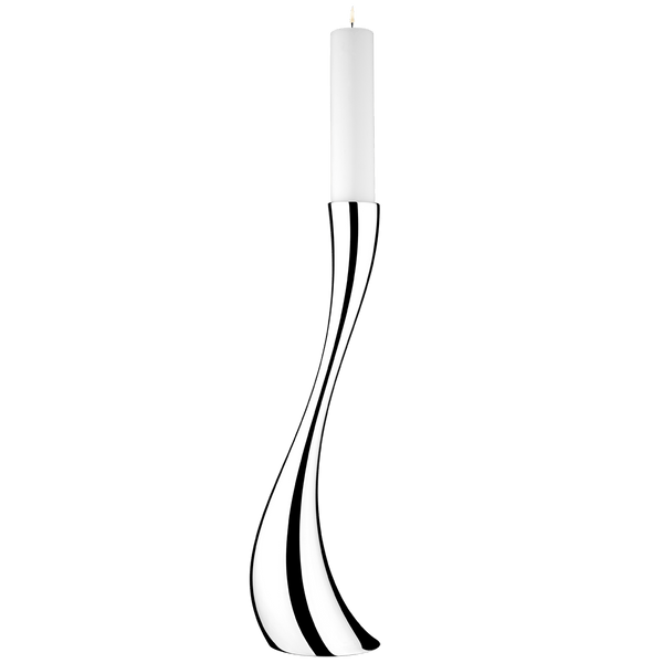 Georg Jensen Cobra Candleholder Medium x 2 Stainless Steel Mirror