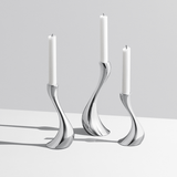 Georg Jensen Cobra Candleholder Set 3 Pcs Stainless Steel Mirror